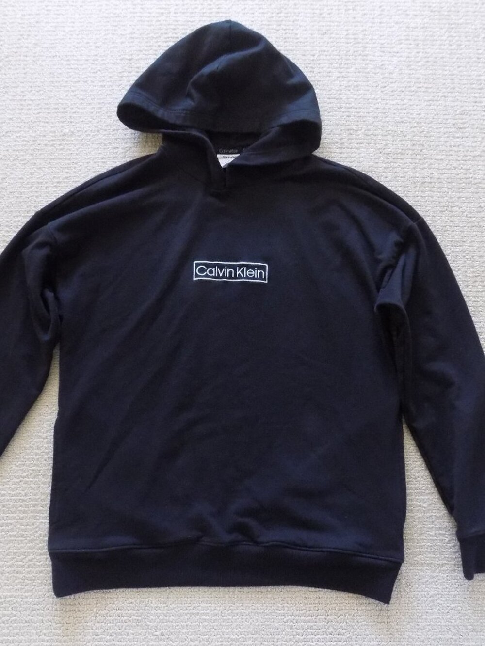 NEW MENS S SMALL CK CALVIN KLEIN PULLOVER HOODIE BLACK SLEEP LOUNGEWEAR